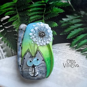 Cat with dandelion #12 image