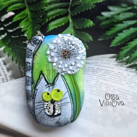 Cat with dandelion #14 image