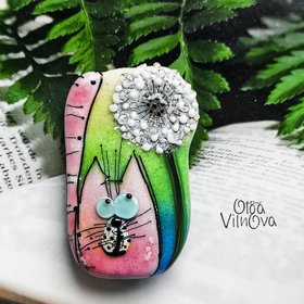 Cat with dandelion #9 image