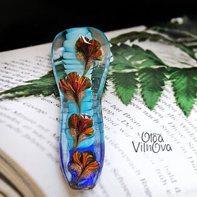 Floral bead with ribbed core #14 image